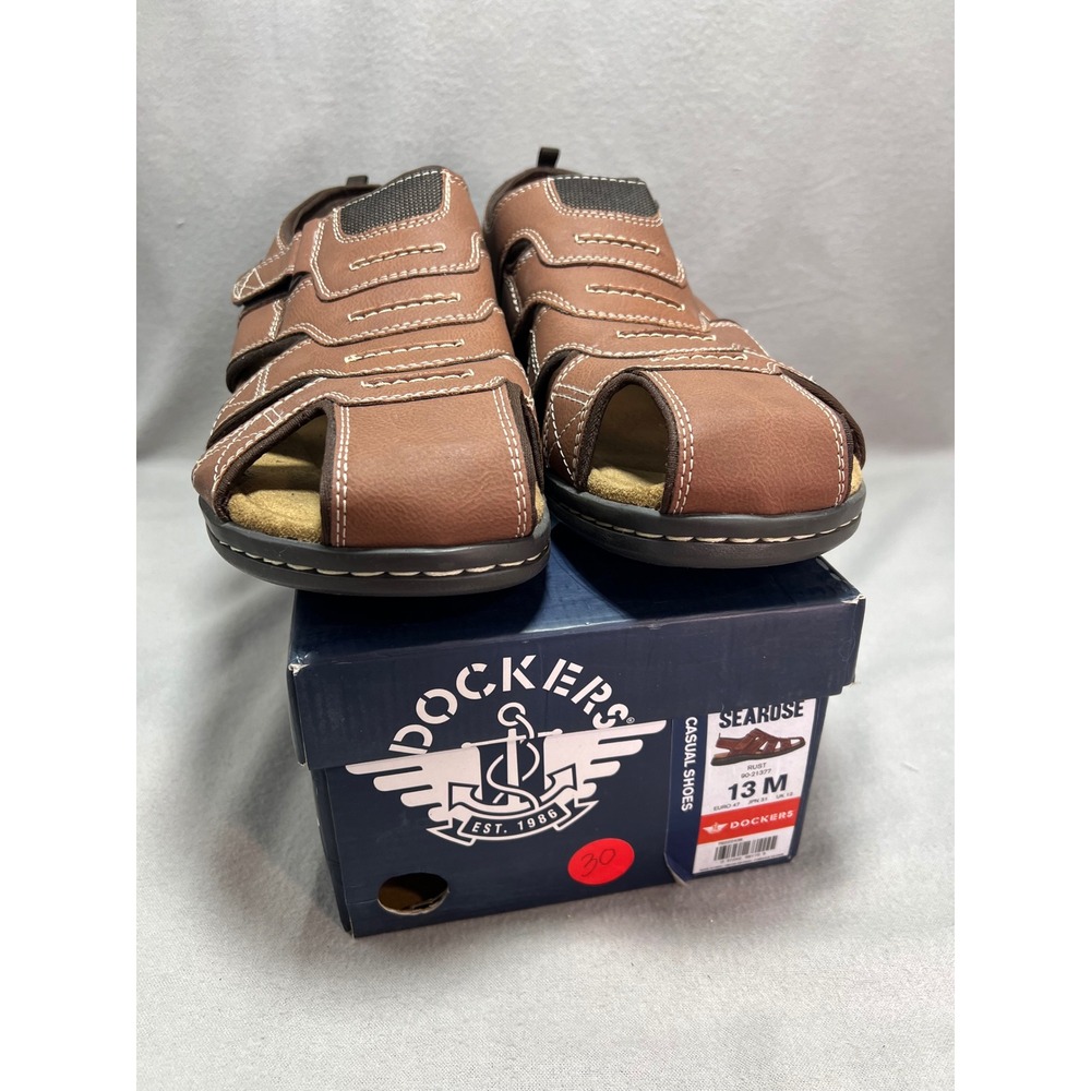 Dockers Searose Fisherman Sandals Rust Brown Memory Foam Casual Gorpcore 13 M
